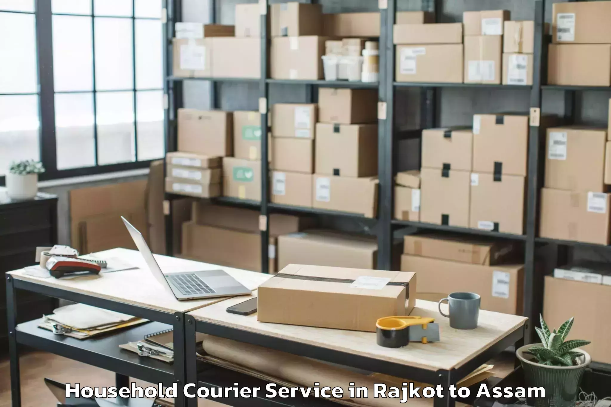 Hassle-Free Rajkot to Bodoland University Kokrajhar Household Courier